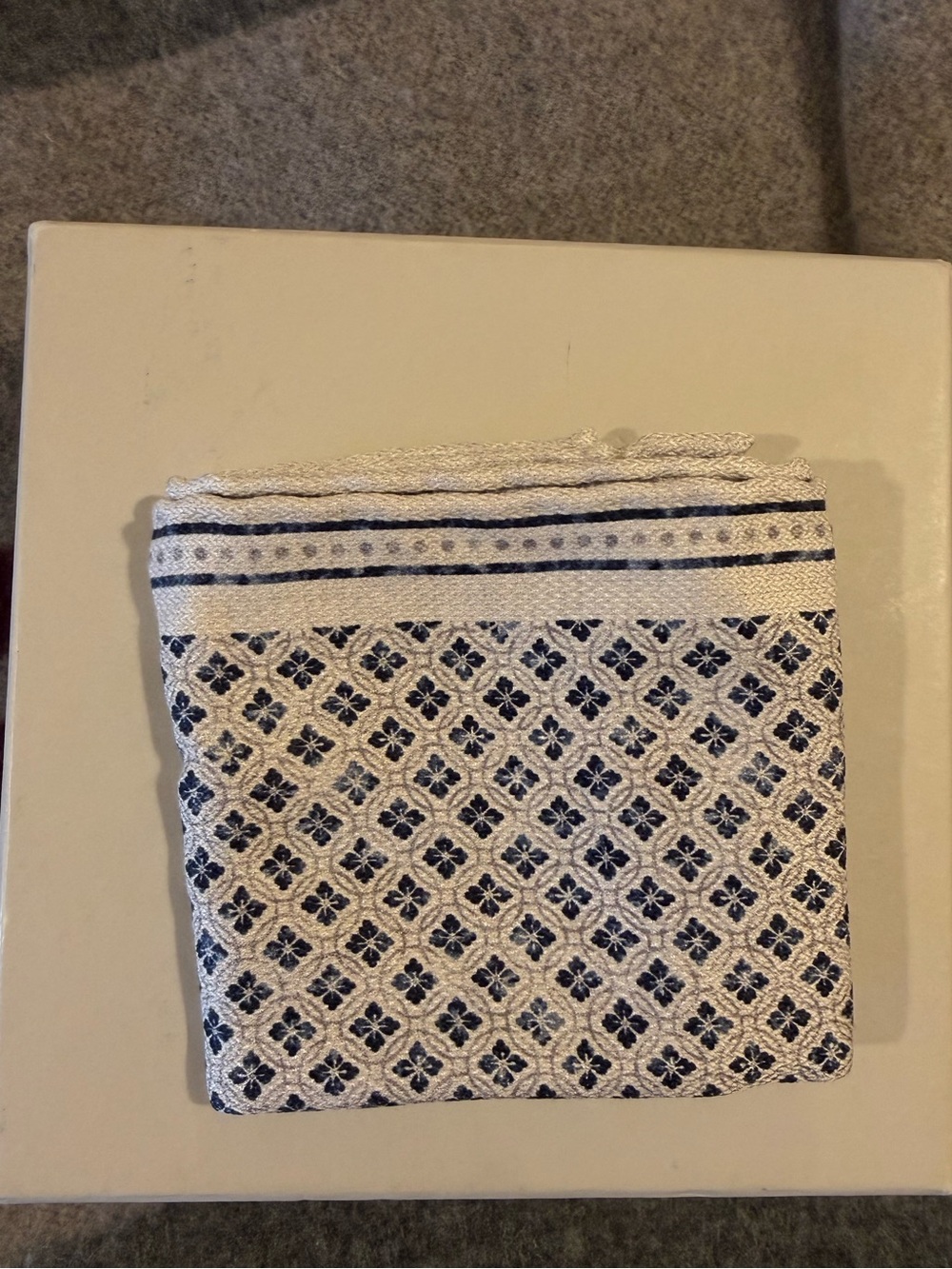 Brunello Cucinelli Gray and White silk Pocket Square